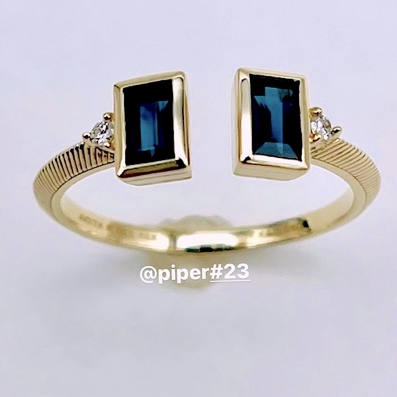 Brand New in Box Judith Ripka Classic 14K Gold Sapphire & Diamond Ring - Picture 2 of 9